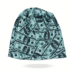 Windproof Printed Pullover Hat for Men Women Cycling Beanie
