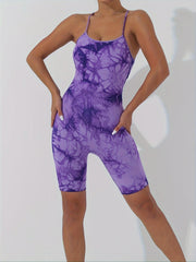 Women's Tie Dye Jumpsuit Beauty Back Romper