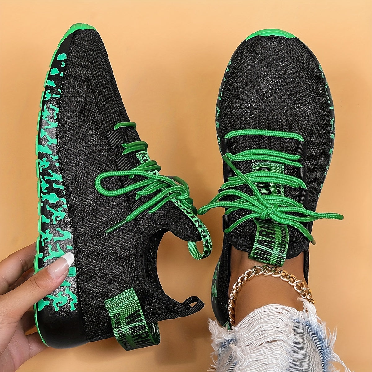 Women's Lightweight Lace Up Running Shoes Low Top Casual Sports Shoes