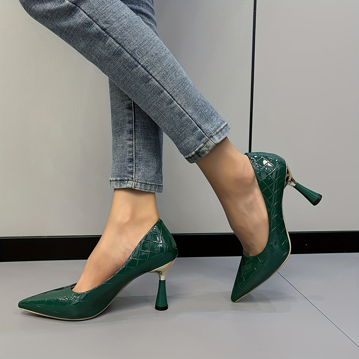 Sexy Pointed Toe Stiletto Heels Slip On High Heels Party Dress Pumps