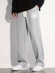 Claw Pattern Letter Print Joggers Men's Casual Loose Fit Pants