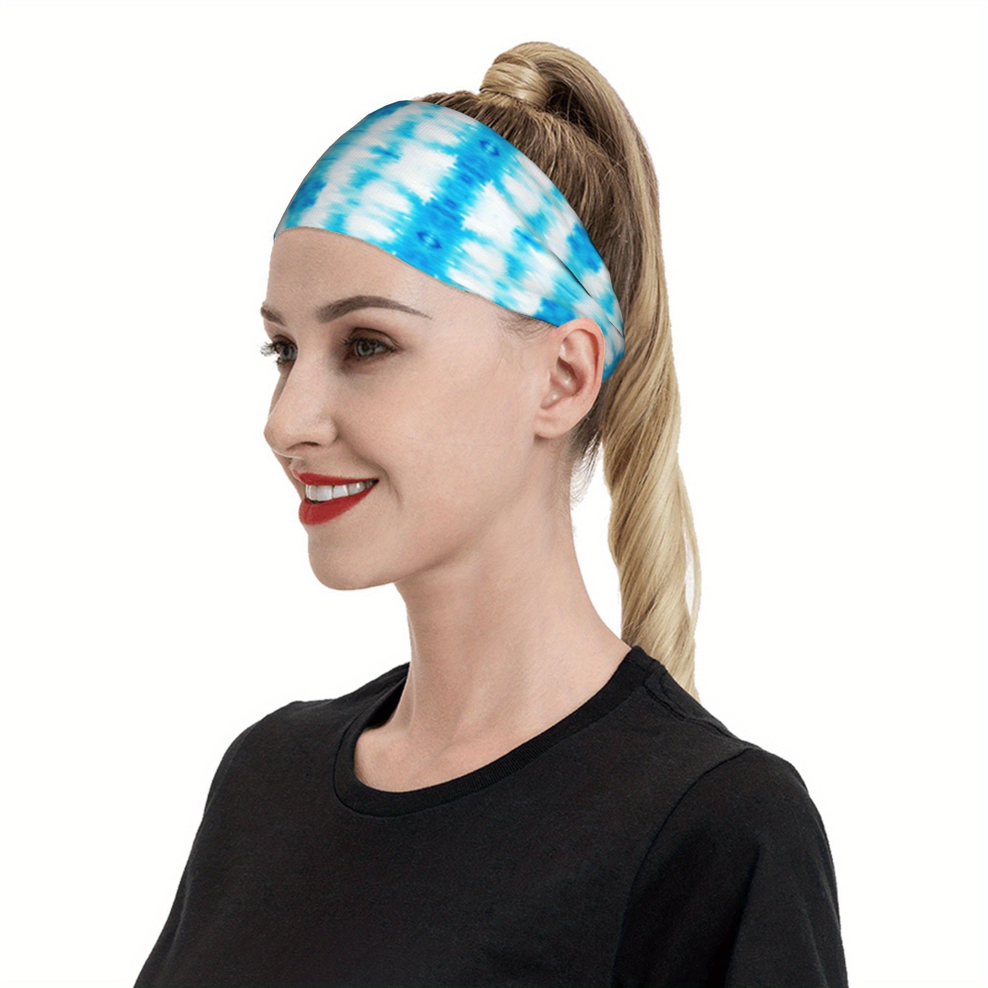 Men'S Tie Dye Headband & Swirl Pattern Breathable Stretchy Fabric for Sports Gym