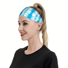 Men'S Tie Dye Headband & Swirl Pattern Breathable Stretchy Fabric for Sports Gym