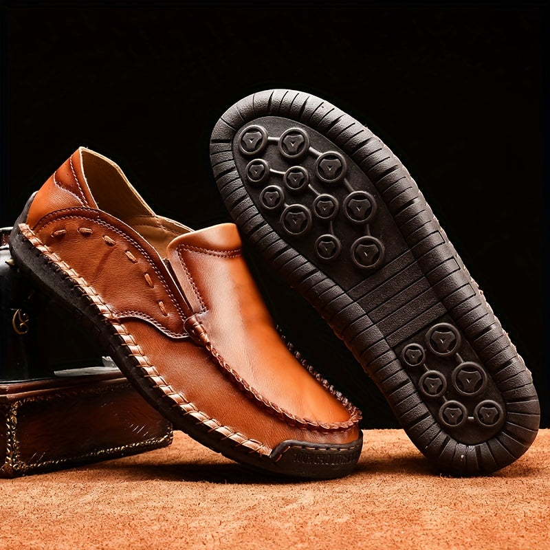 Men's Comfy Stitch Loafer Shoes Soft Sole Anti-skid Flat Shoes