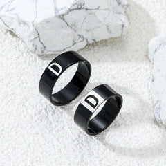 Couple Letter Rings Stainless Steel Punk Accessories Anniversary Gift