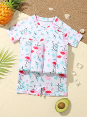 Float Swimsuit Short Sleeve One Piece Toddler's Swimwear