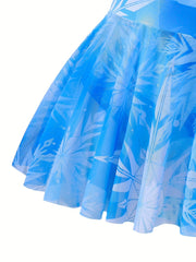 Girls Snowflake Gymnastics Dress with Cross Back