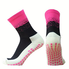 Striped Soccer Socks Moisture Wicking Non-slip Outdoor Sports Crew Socks
