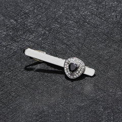 Men's Big Rhinestone Tie Clip Vintage Collar Pin