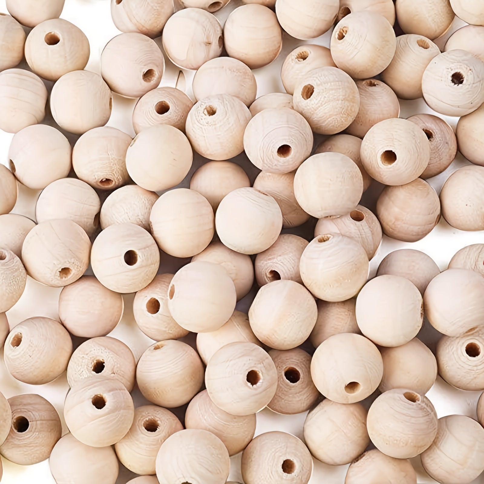 50pcs 16mm Wood Beads Natural Unfinished Round Wooden Loose Beads for Crafts DIY