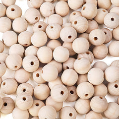 50pcs 16mm Wood Beads Natural Unfinished Round Wooden Loose Beads for Crafts DIY