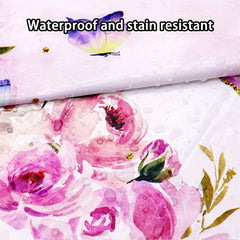 Pink Butterfly Tablecloth Summer Fairy Garden Spring Flowers Table Cover