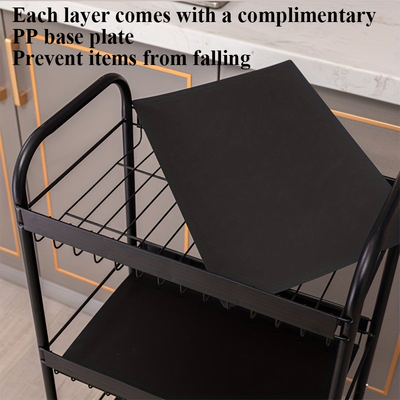 Small Cart Storage Rack Carbon Steel Kitchen Vegetable Fruit Basket
