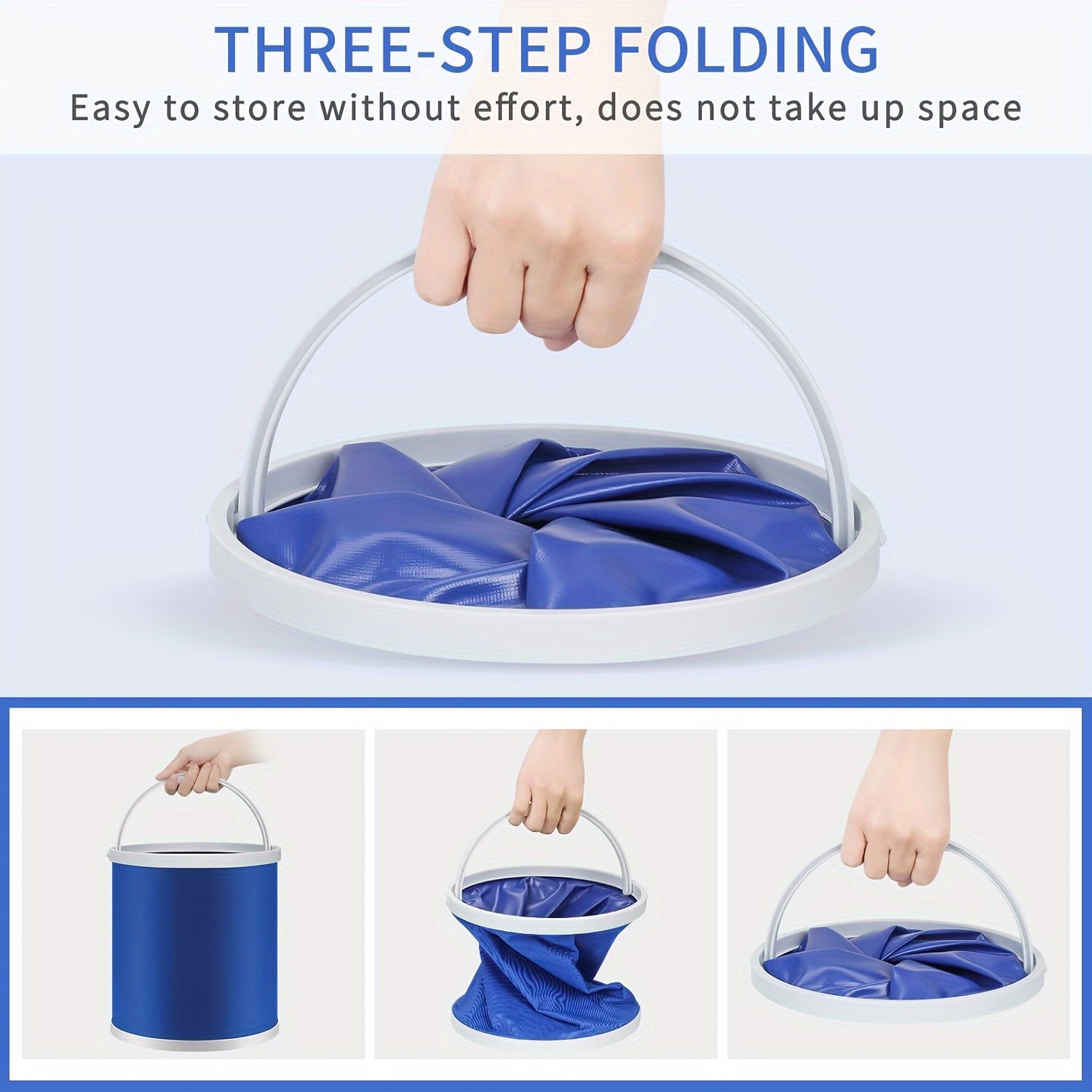 Collapsible Camping Fishing Bucket 11L 2.9 Gallons Durable Water Bucket