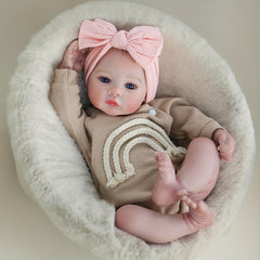 Realistic Reborn Baby Girl Doll with Soft Weighted Body Vinyl Material