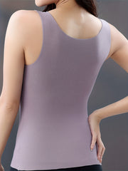 Lace Trim Thermal Top Sleeveless Sleepwear Women's Lingerie