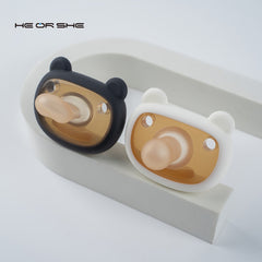 2pcs HEORSHE Baby Pacifiers Bear Shape Orthodontic Pacifiers 0 6 Months