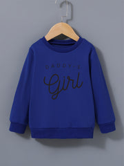 Girls' 'Daddy's Girl' Graphic Sweatshirt Round Neck Pullover
