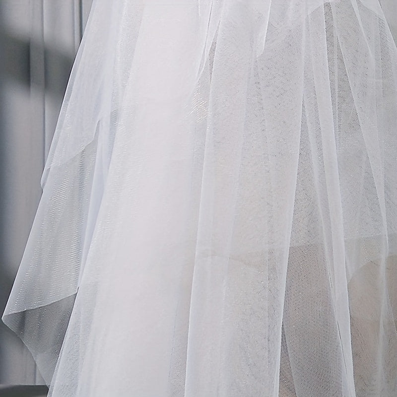 Satin Bowknot Bridal Wedding Veil Short Veil With Comb