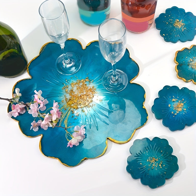 6pcs Silicone Sakura Tea Tray Coaster Mold for DIY Epoxy Resin Molds