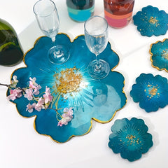 6pcs Silicone Sakura Tea Tray Coaster Mold for DIY Epoxy Resin Molds