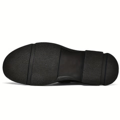 Men's Slip on Shoes With Buckle Casual PU Leather Walking Shoes