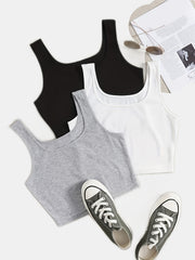 3-Pack Y2K Crop Tank Tops Sleeveless Summer Women's Tops