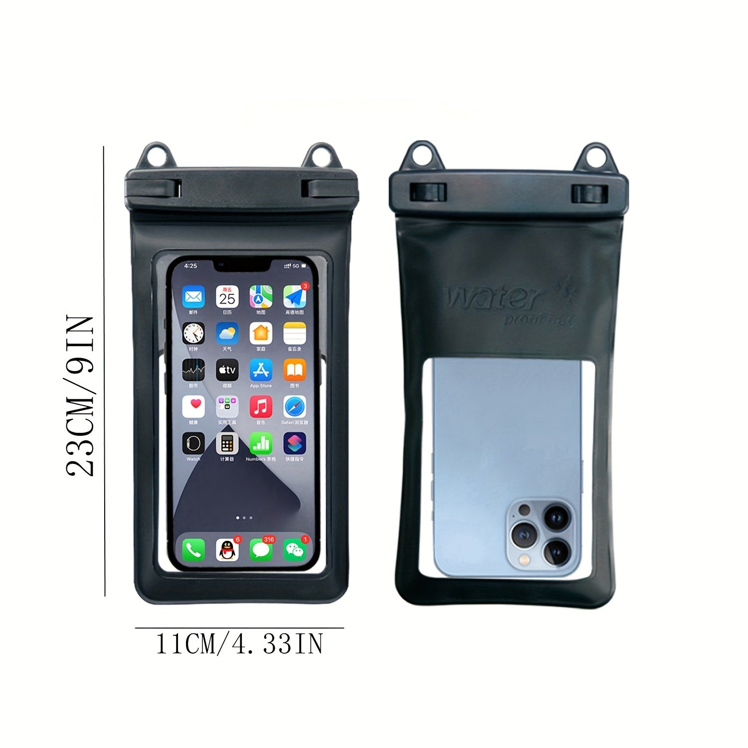 Waterproof Phone Pouch IPX8 Universal for iPhone 14 Pro Max Galaxy S2