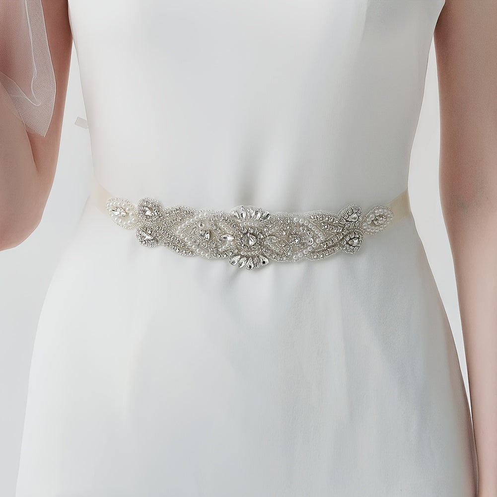 Rhinestone Bridal Sash Wedding Belt Satin Jewelry Beaded Accessory