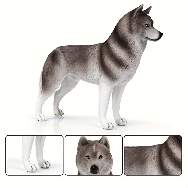Siberian Husky Dog Figurine Realistic Plastic Animal for Collection