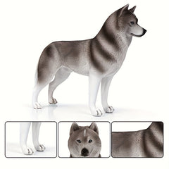 Siberian Husky Dog Figurine Realistic Plastic Animal for Collection