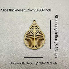10pcs Hot Air Balloon Shape Sliced Pendant Wooden Earrings Necklace Crafts