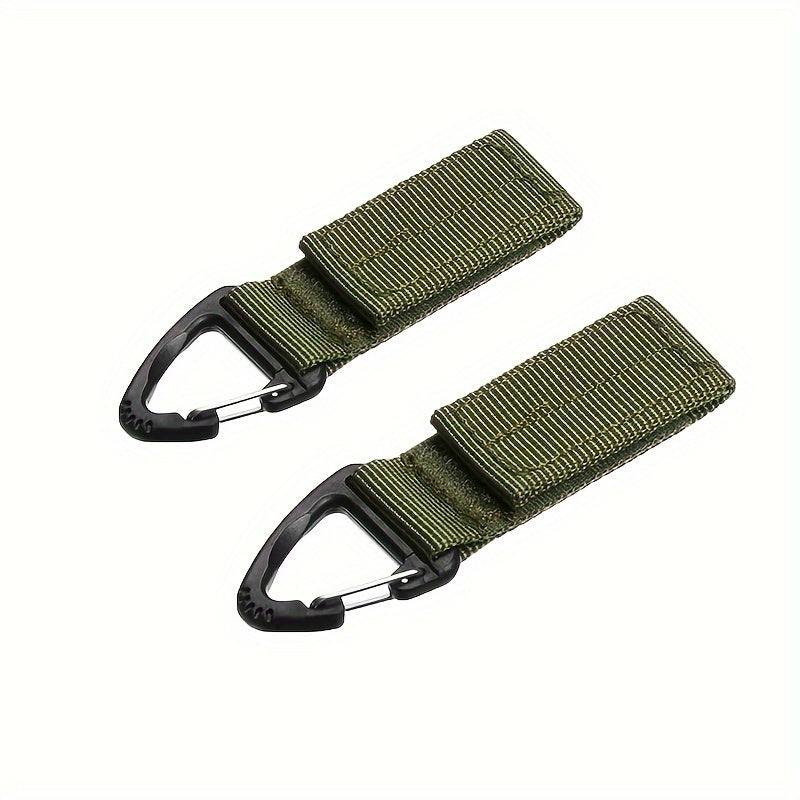 2pcs Hanging Key Hook Clip Buckle Nylon Webbing Belt Carabiner Outdoor Strap