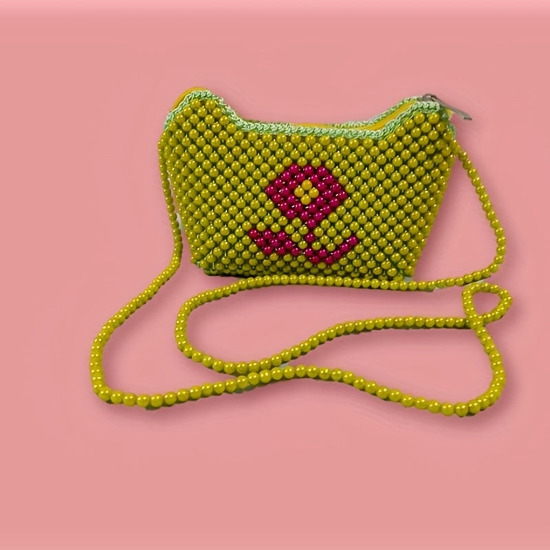 Kids' Flower Beaded Crossbody Bag and Coin Purse Set