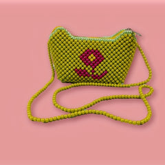 Kids' Flower Beaded Crossbody Bag and Coin Purse Set