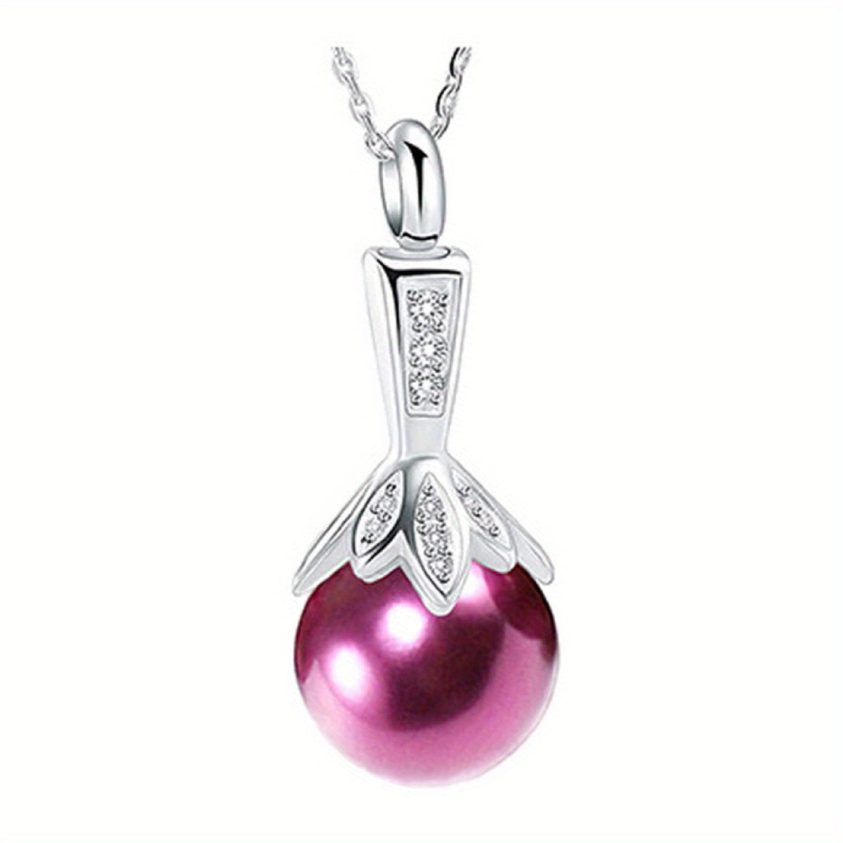 Pearl Urn Necklace Ashes Memorial Cremation Faux Pearl Pendant Jewelry