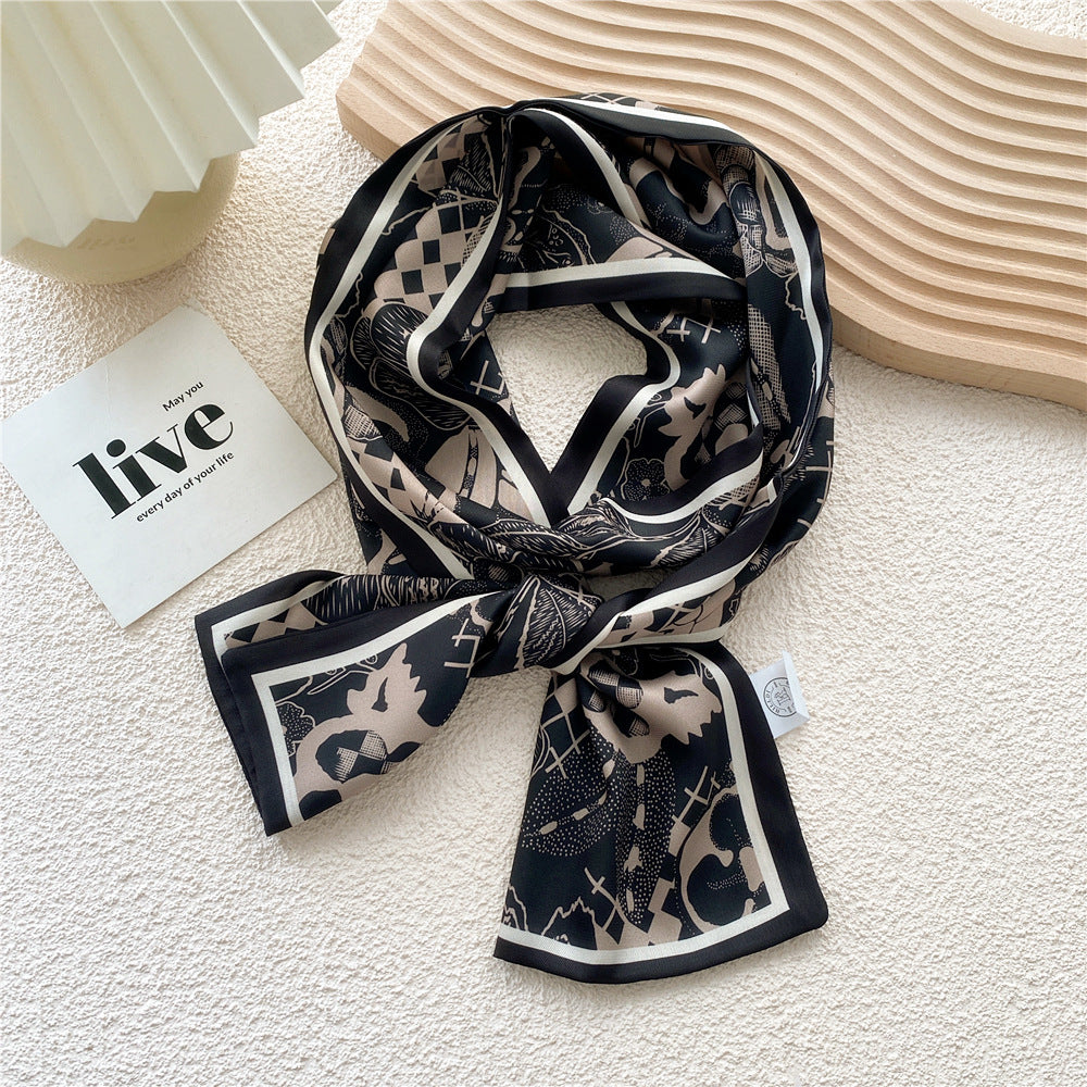 Men's Long Silk Scarf for Casual Business Wear
