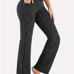 Wide Leg Space Dye Workout Pants High Waist Casual