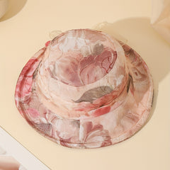 Flower Embroidery Bucket Hat Lightweight Thin Breathable Summer Sun Hats