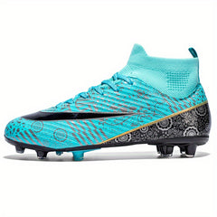 Kids High Top AG Soccer Cleats Lightweight Breathable Football Boots