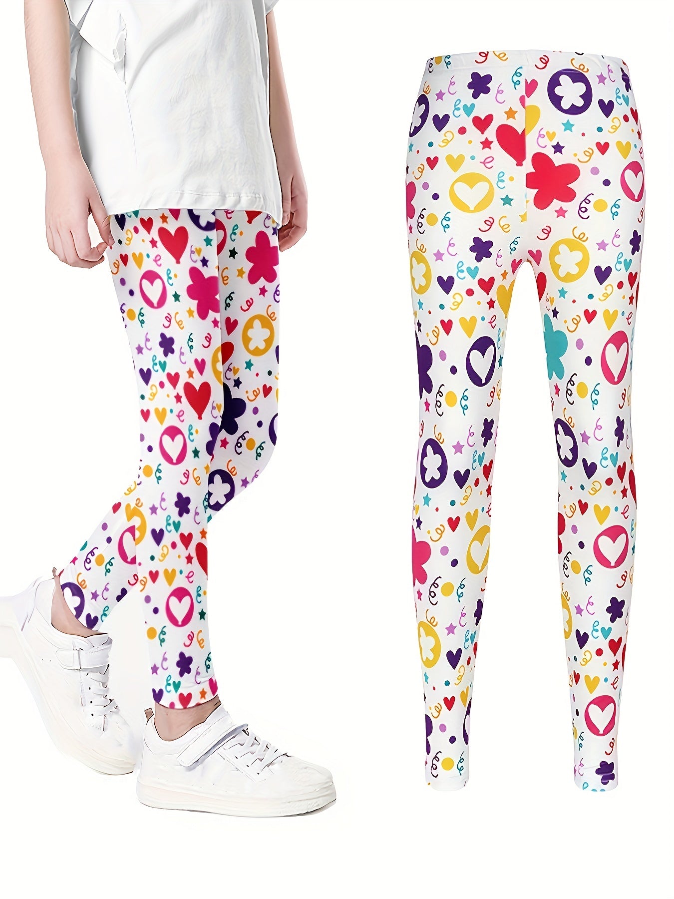 Girls Stretch Soft Leggings Print Pants Kids Clothes