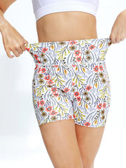 Floral Print High Stretch Sports Short with Pocket