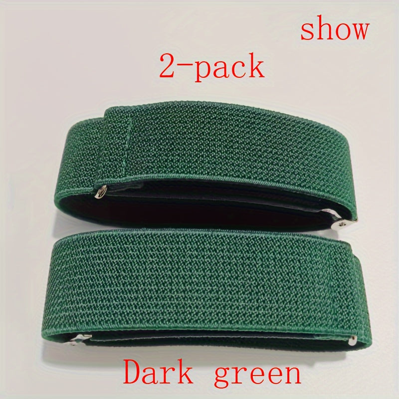 2pcs Adjustable Elastic Armbands for Men & Women Polyester Sleeve Bands 2 Wide