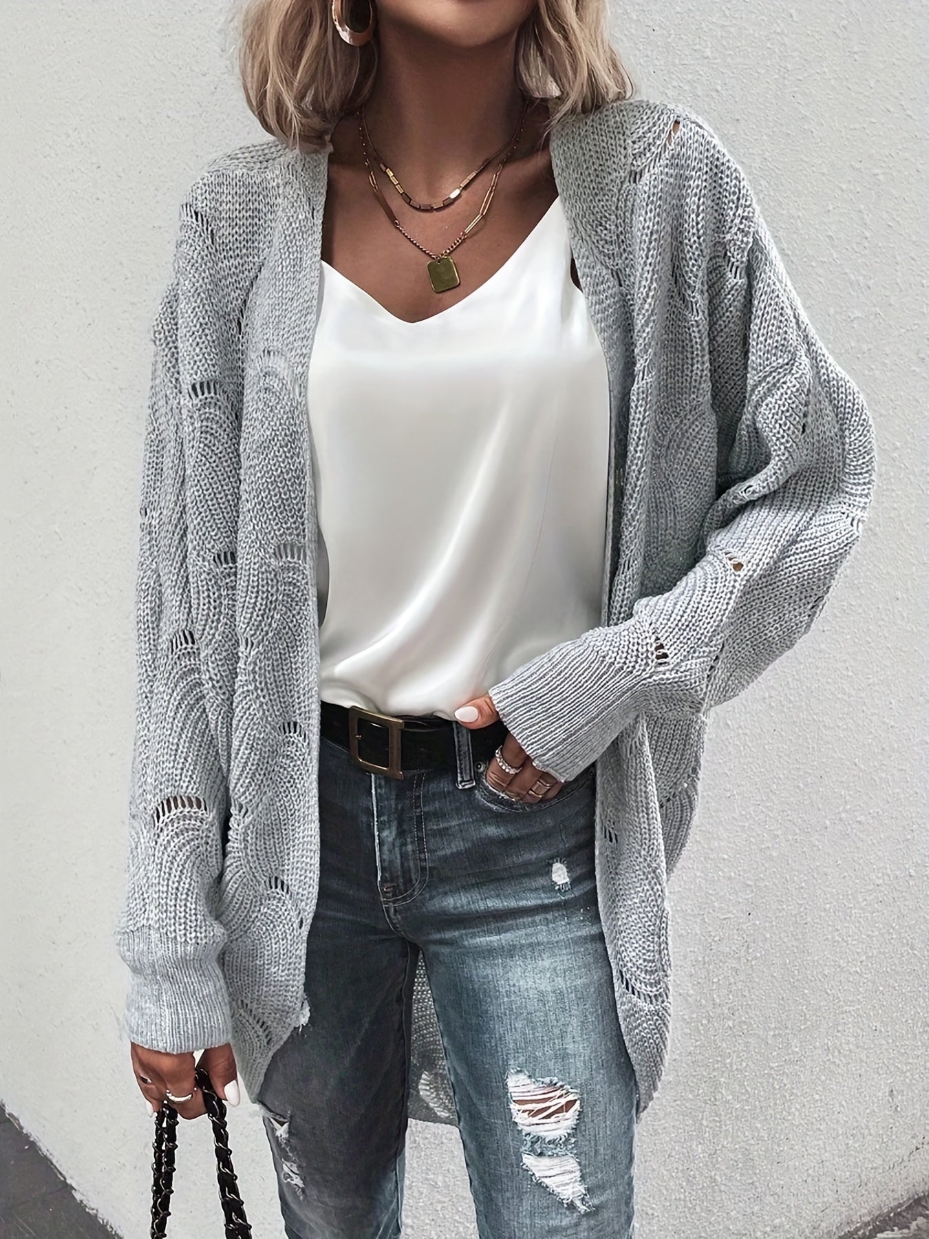 Open Front Long Sleeve Cardigan