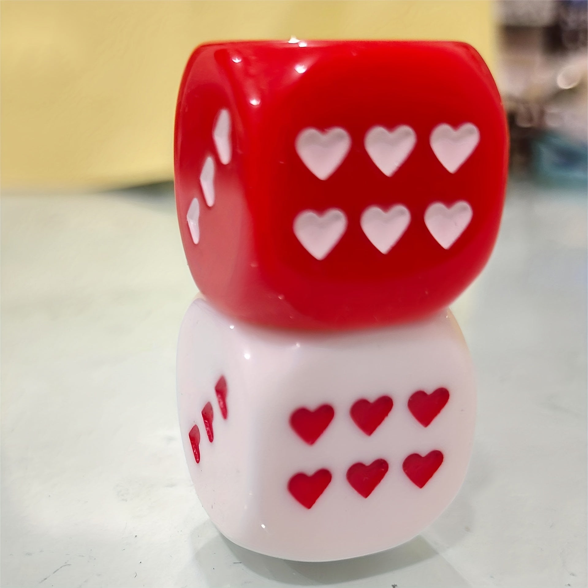 Heart Shaped Dice for Party Games 25mm 6 Sided