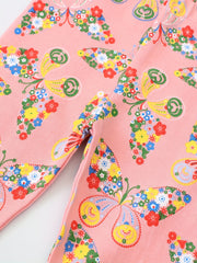 Girls Cartoon Leggings Cotton Soft Footless Floral Butterfly Pattern
