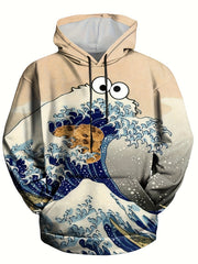 Seaside Waves 3D Print Hoodie Men's Graphic Pullover Autumn Winter