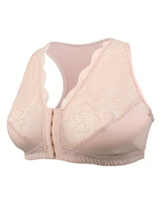3 Pack Plus Size Front Closure Racer Back Lace Bra Set