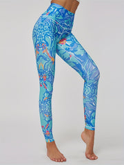 Floral Seamless Slimming Leggings High Stretch Sports Yoga Pants