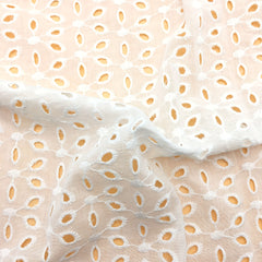 1m Cotton Bottom Cloth Embroidery Fabric Hollow Lace Punch Dress Embroidery